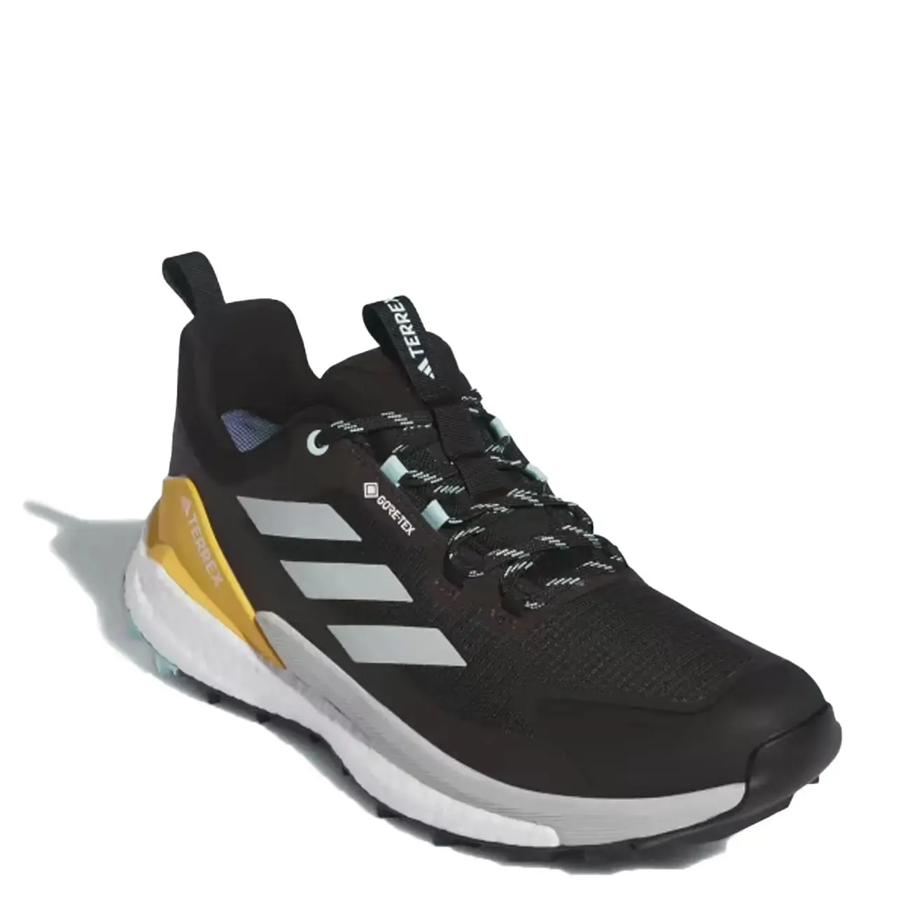 Adidas Terrex Free Hiker 2.0 Low Gore-Tex Chaussures de Randonnée Noir de Base / Argent Merveille / Bleu Aqua Semi Flash