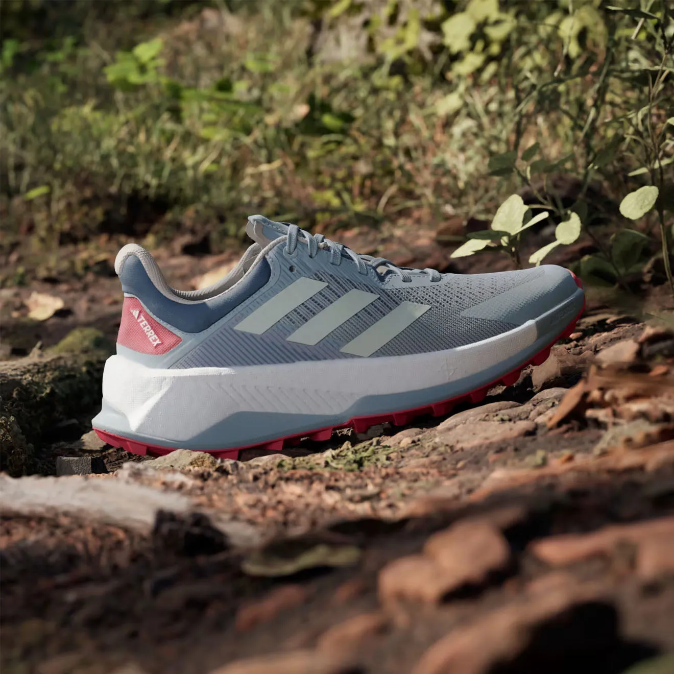 Adidas Terrex Soulstride Ultra Chaussures de Trail Magic Grey / Linen Green / Pure Ruby
