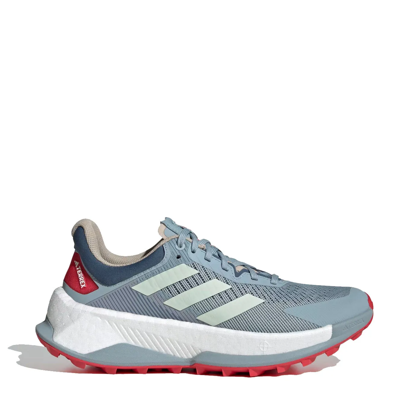 Adidas Terrex Soulstride Ultra Chaussures de Trail Magic Grey / Linen Green / Pure Ruby