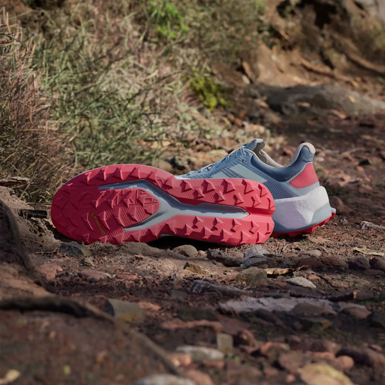 Adidas Terrex Soulstride Ultra Chaussures de Trail Magic Grey / Linen Green / Pure Ruby