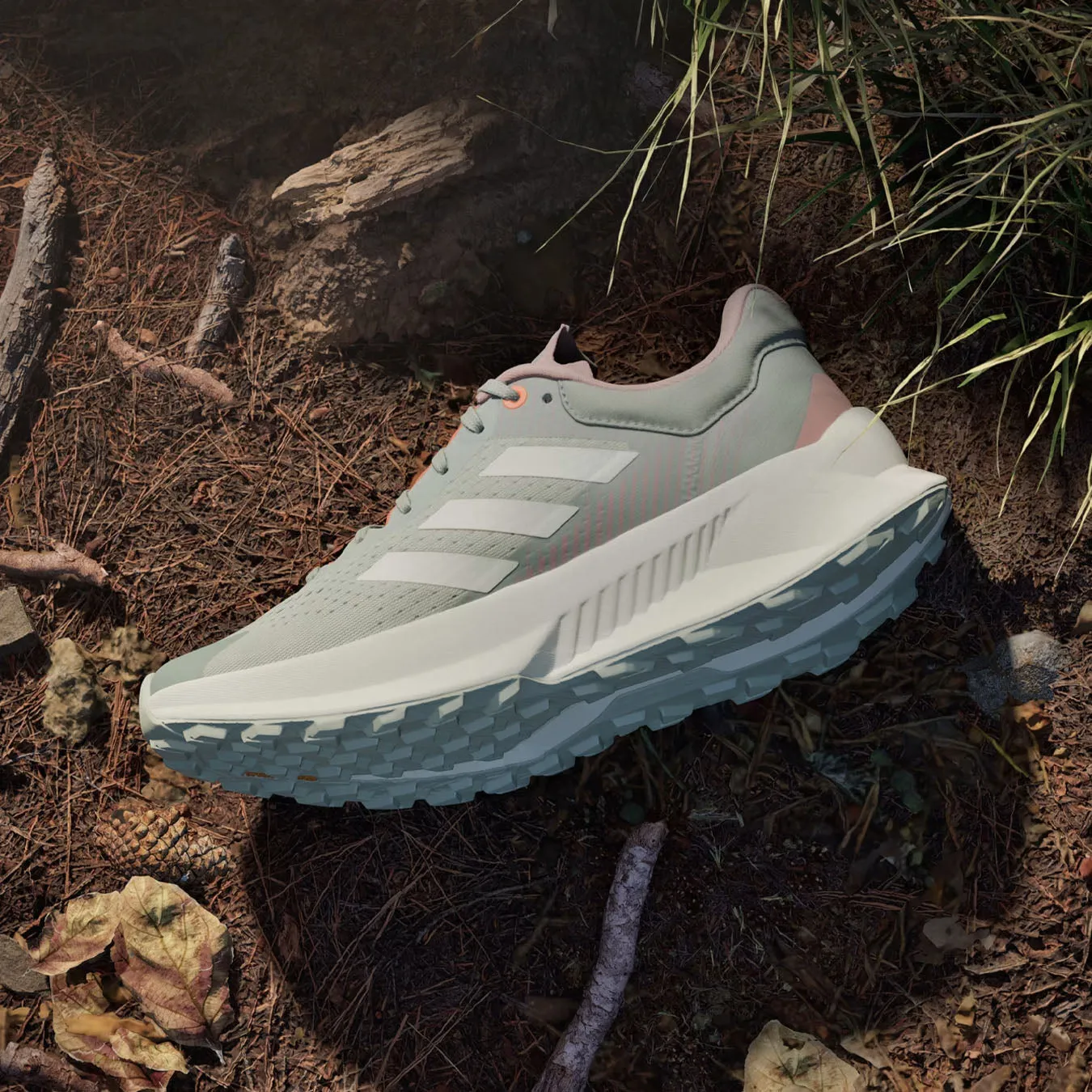 Adidas Terrex Chaussure de Trail Femme Soulstride Flow Vert Lin / Blanc Cassé / Vert Argenté