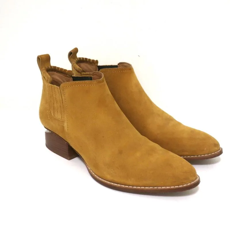 Bottes chelsea Alexander Wang Kori à talon découpé en suède ocre taille 38.5