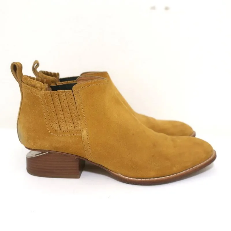 Bottes chelsea Alexander Wang Kori à talon découpé en suède ocre taille 38.5