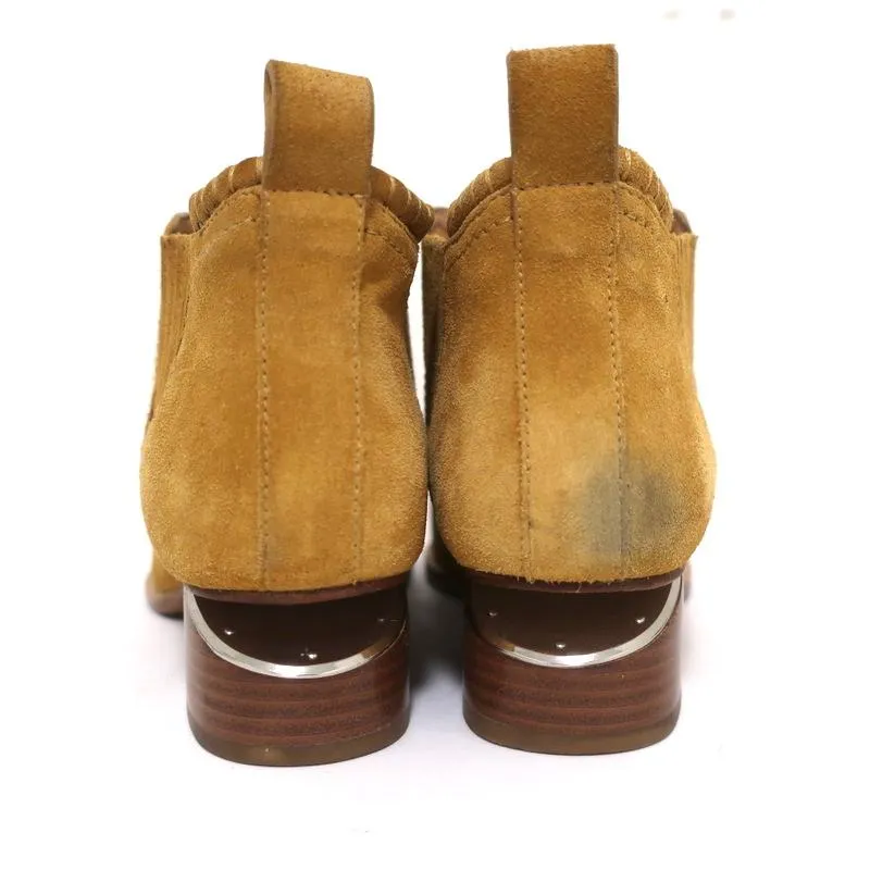Bottes chelsea Alexander Wang Kori à talon découpé en suède ocre taille 38.5