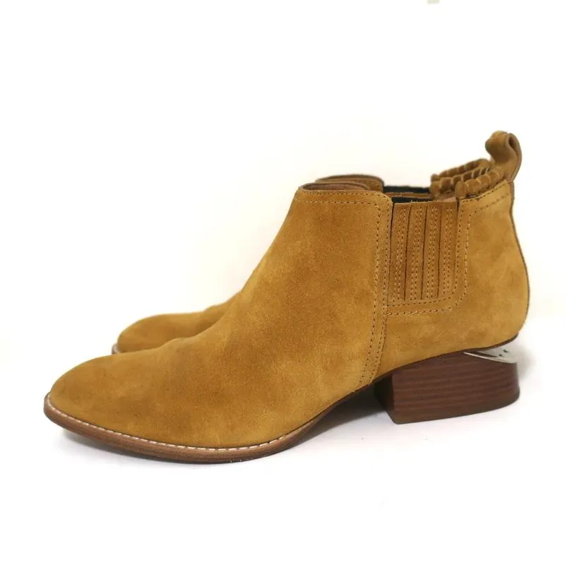 Bottes chelsea Alexander Wang Kori à talon découpé en suède ocre taille 38.5