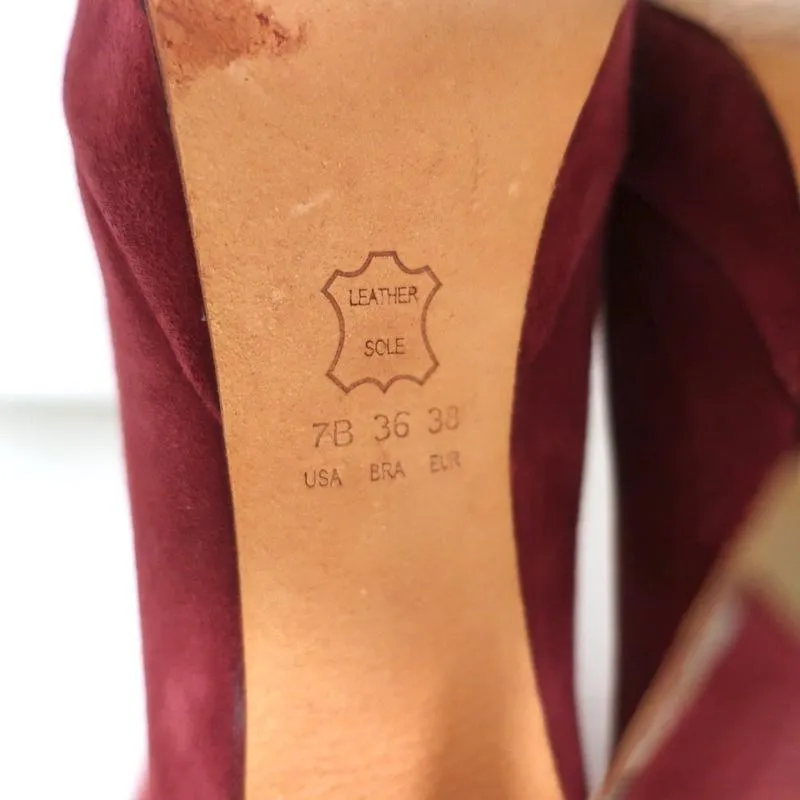 Bottes cheville plateforme Alexandre Birman en daim rouge taille 7 à talon haut