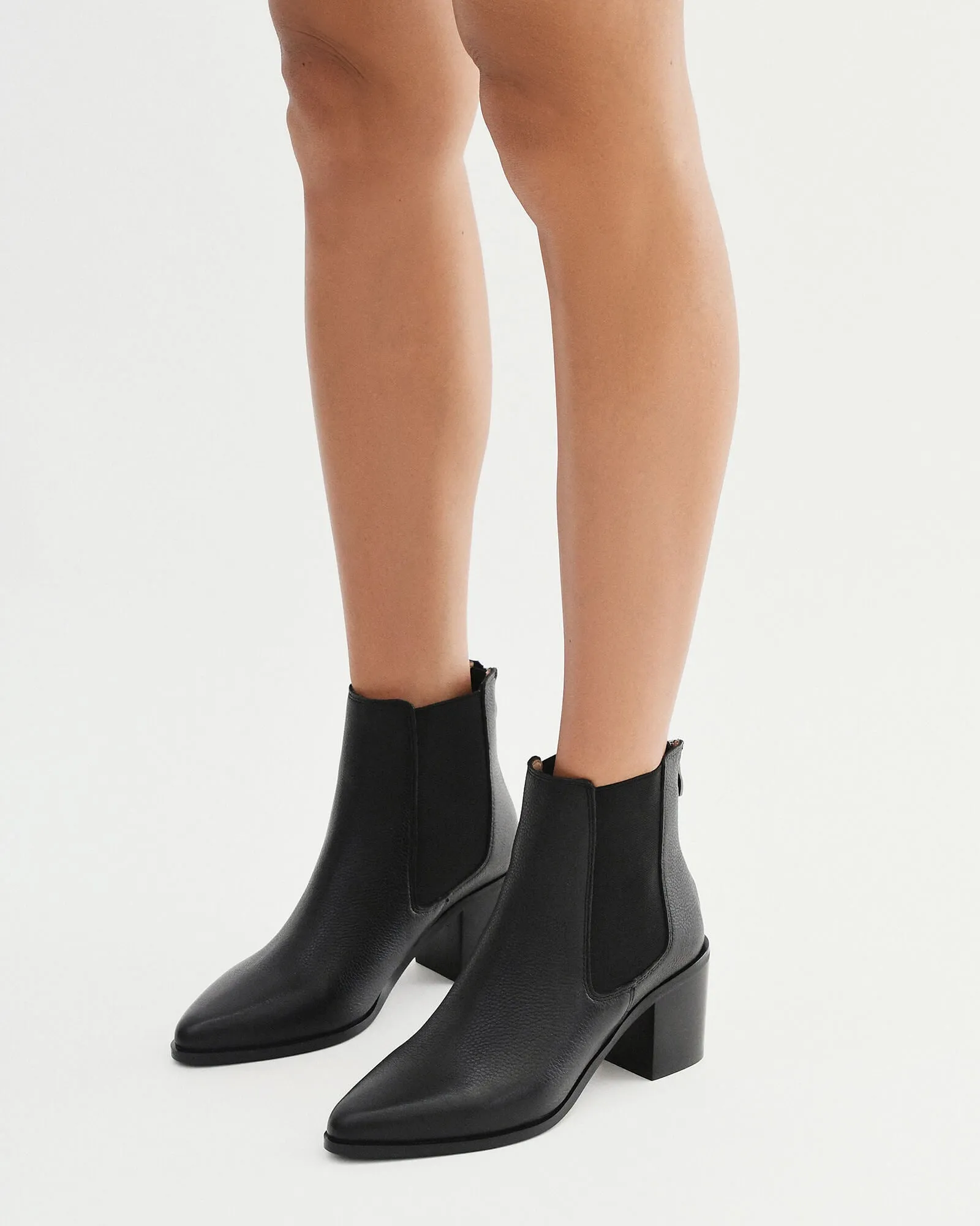 BOTTINES ALLURE MI-MOLET EN CUIR NOIR