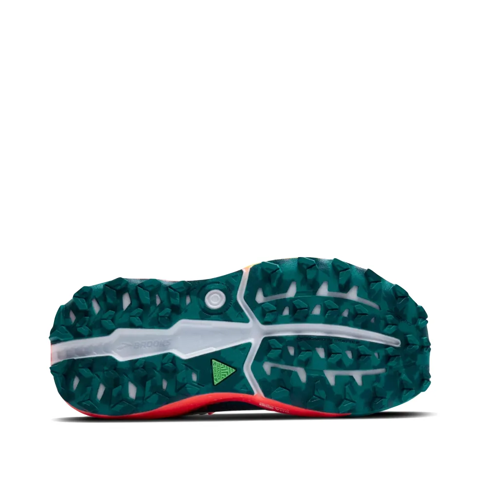 Brooks Women's Caldera 8 Sneaker en Bleu Nuancé/Coing/Flamme