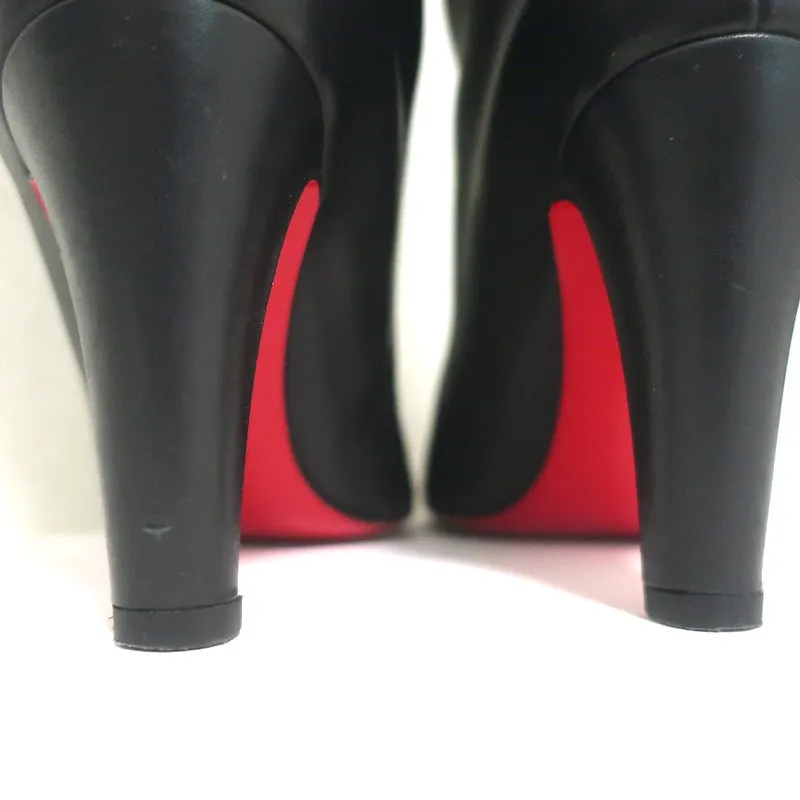 Christian Louboutin Bottes Majung à Franges en Cuir Noir Taille 35.5