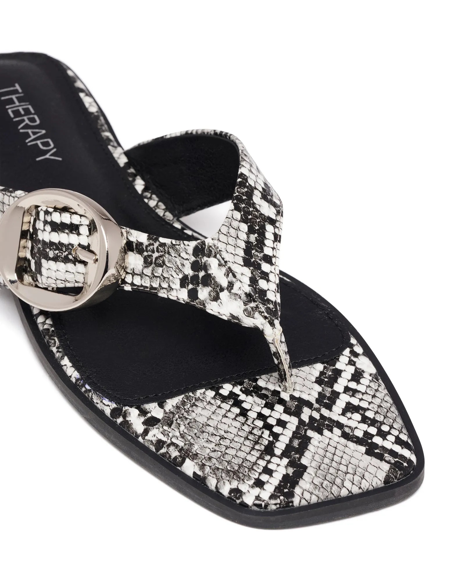 Sandale Gallery Thong Noir/Blanc Serpent