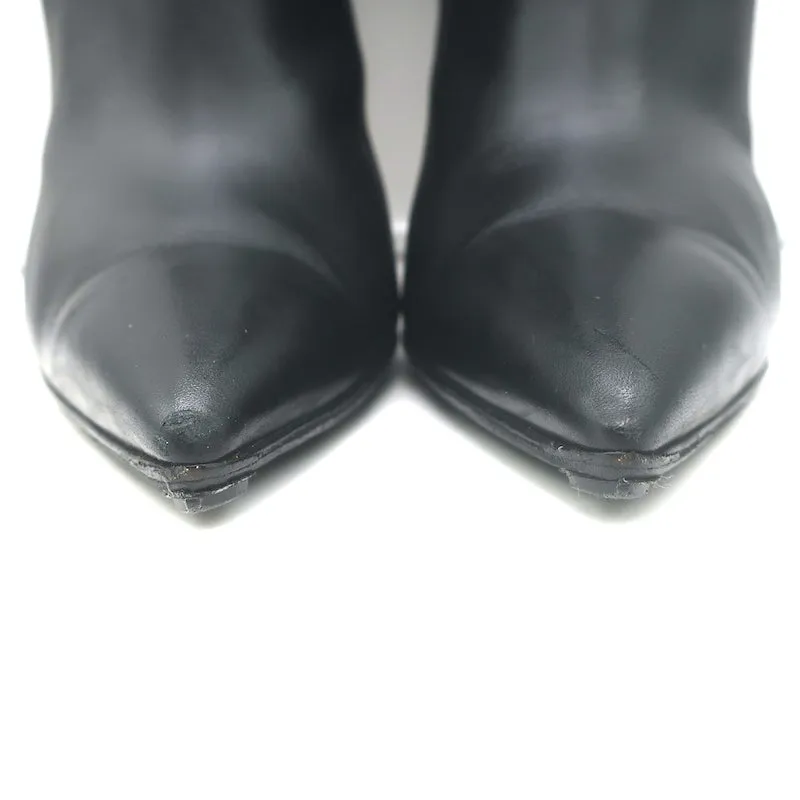 Bottes cheville à boucle Gianvito Rossi en cuir noir et mesh taille 38.5