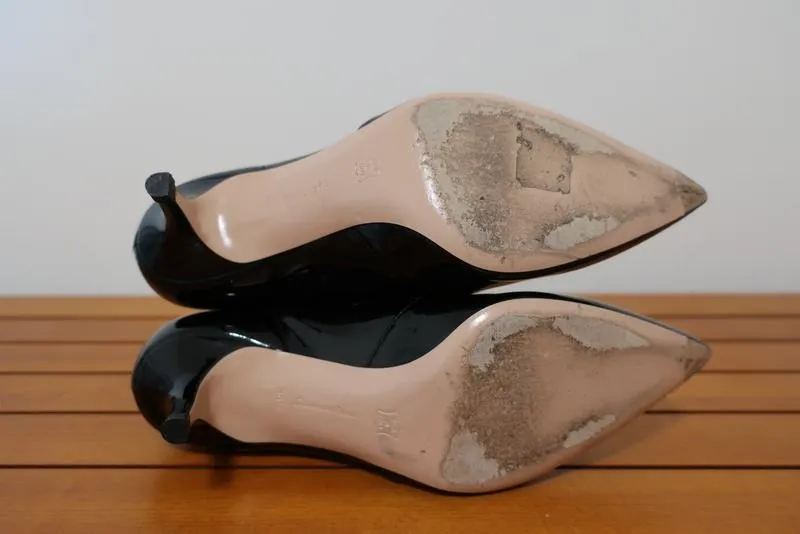 Bottes Gianvito Rossi à zip avant 55 en vinyle noir taille 36.5 à petit talon