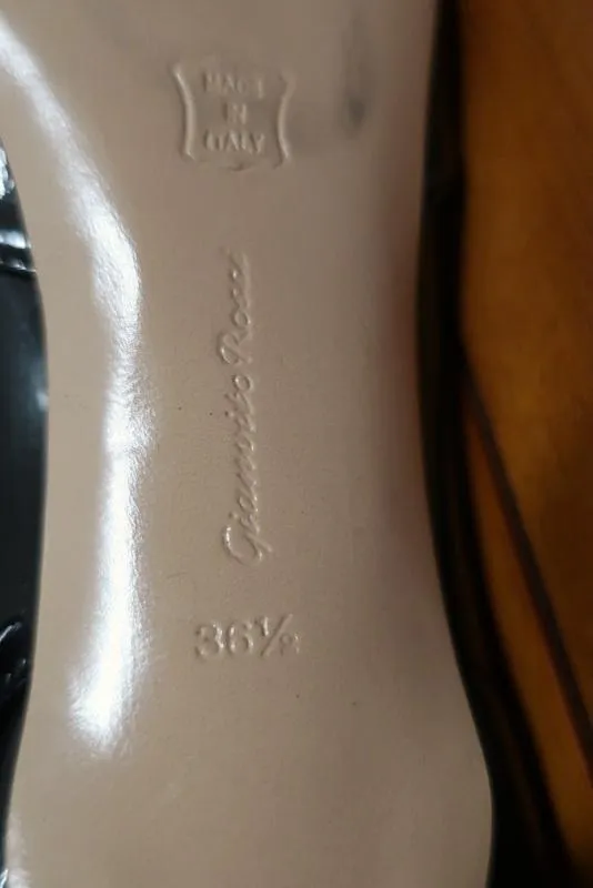 Bottes Gianvito Rossi à zip avant 55 en vinyle noir taille 36.5 à petit talon