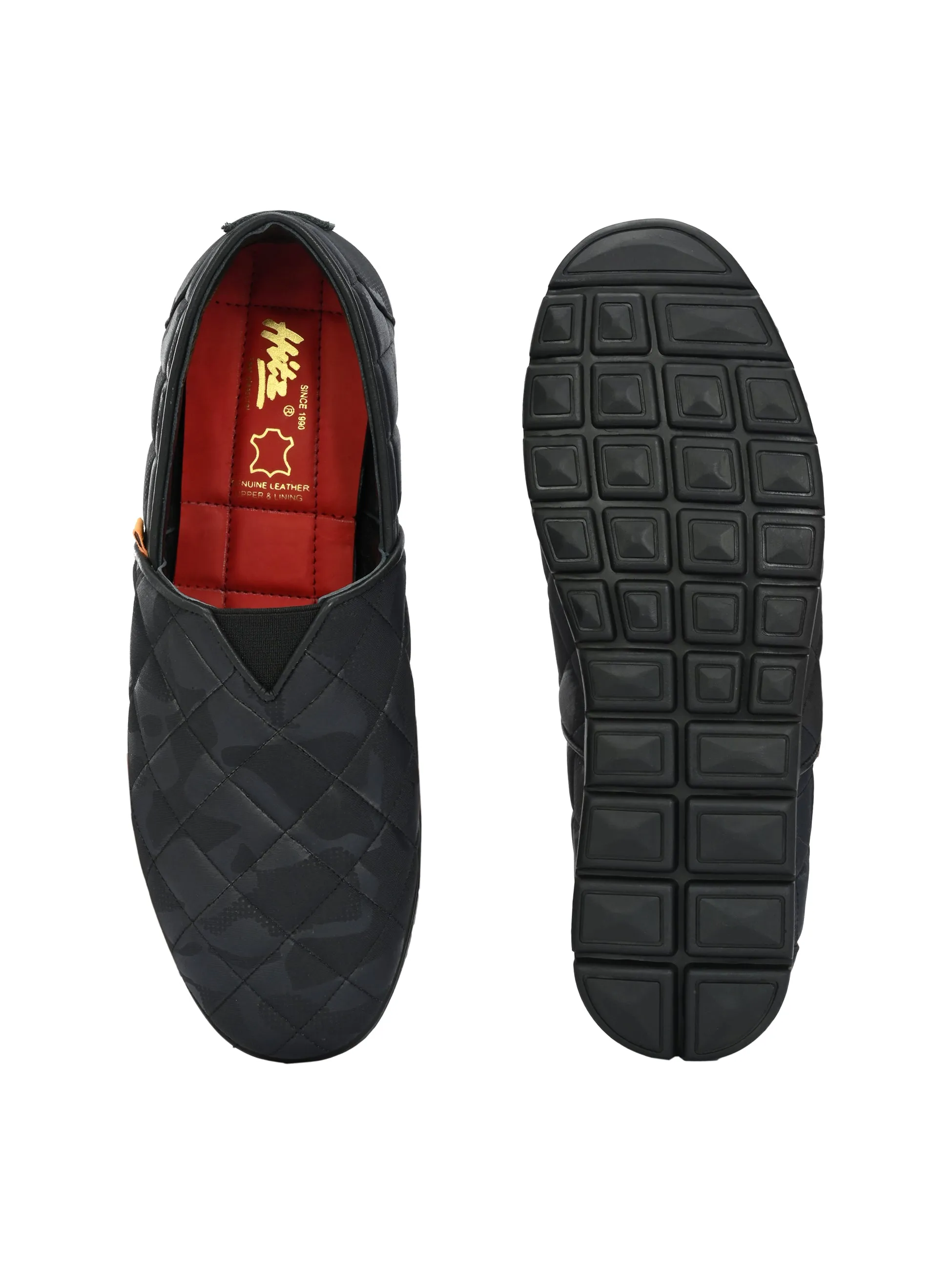 HITZ154 - Chaussures de marche décontractées noires pour hommes