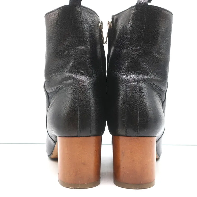 Bottes chelsea Isabel Marant Etoile Drew en cuir noir taille 37 à talon en bois