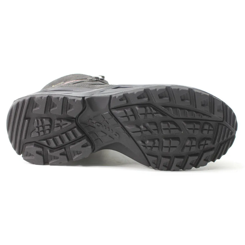 Bottes de randonnée imperméables pour femmes Lowa Sirkos Evo GTX Mid High en textile suédé
