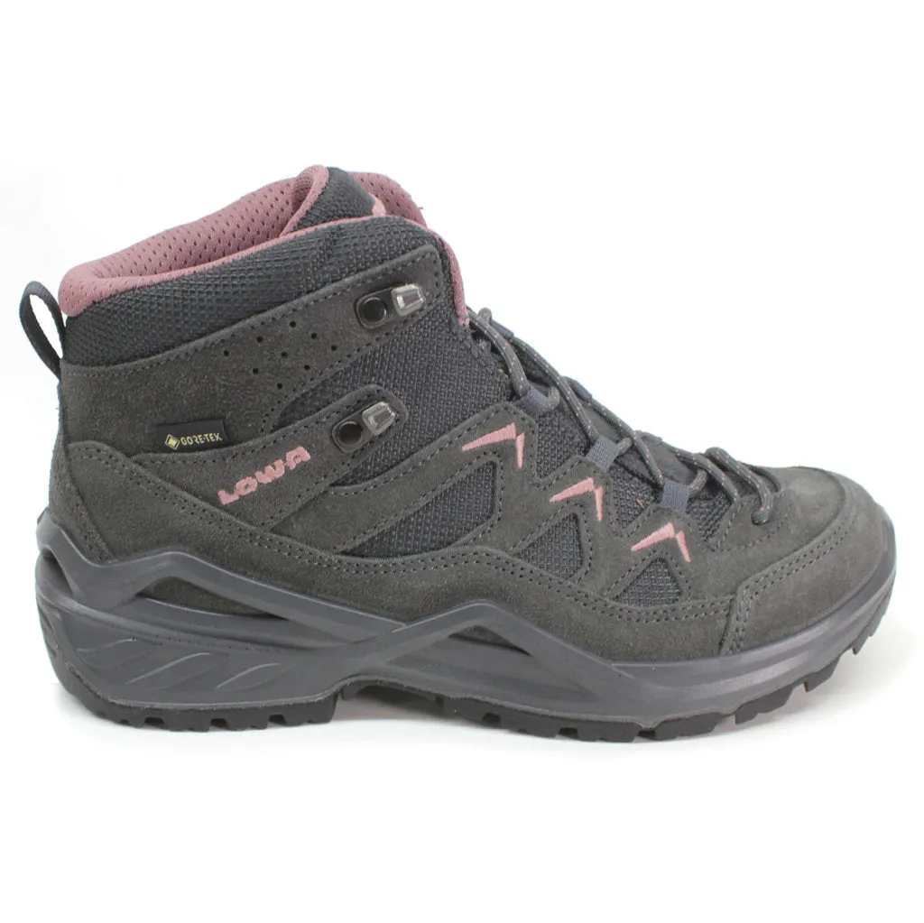 Bottes de randonnée imperméables pour femmes Lowa Sirkos Evo GTX Mid High en textile suédé