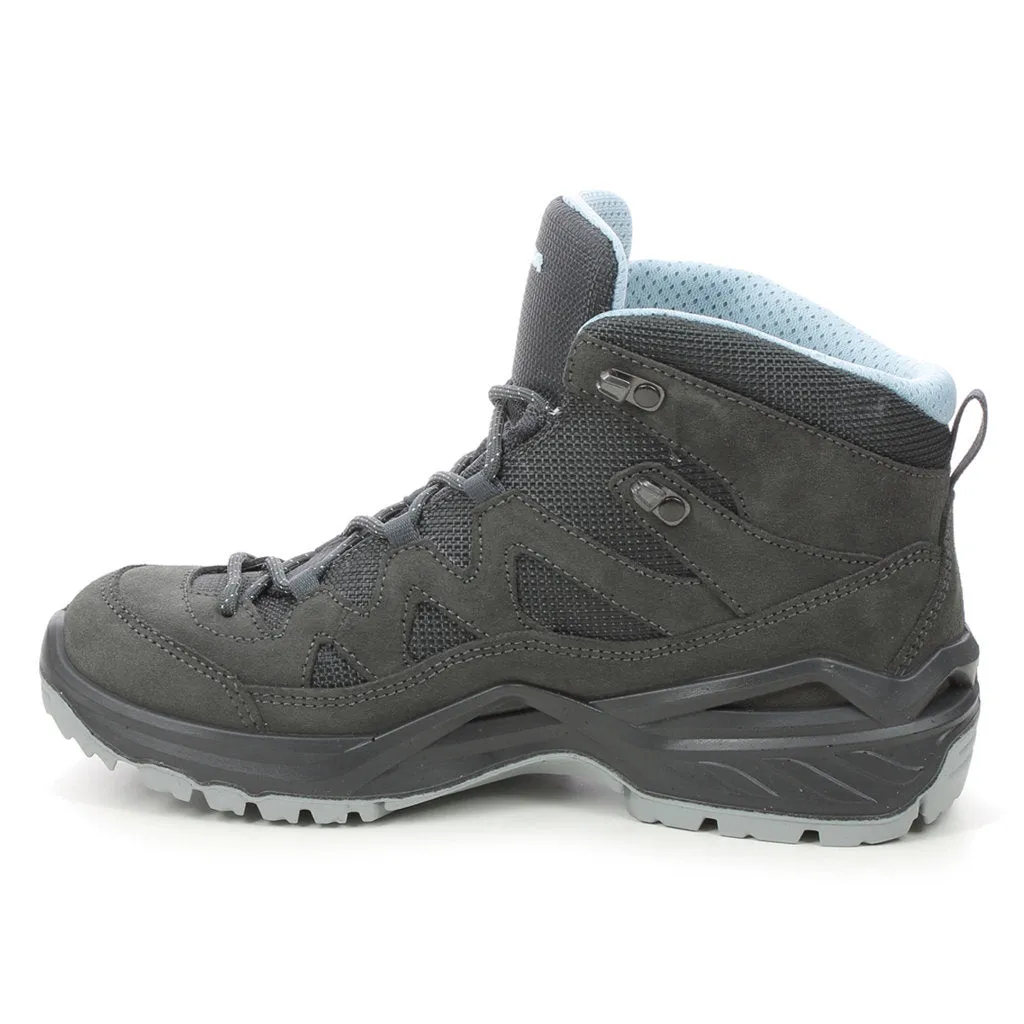 Bottes de randonnée imperméables pour femmes Lowa Sirkos Evo GTX Mid High en textile suédé
