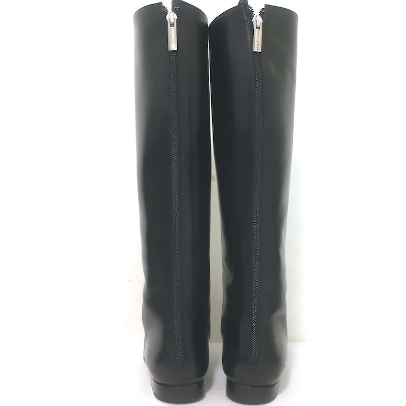 Bottes plates mi-haute Manolo Blahnik en cuir noir taille 37