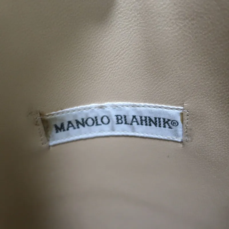 Bottes plates mi-haute Manolo Blahnik en cuir noir taille 37