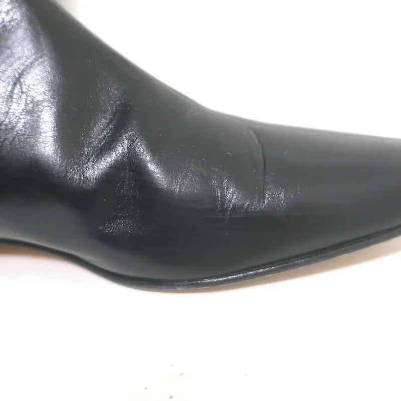 Bottes plates mi-haute Manolo Blahnik en cuir noir taille 37