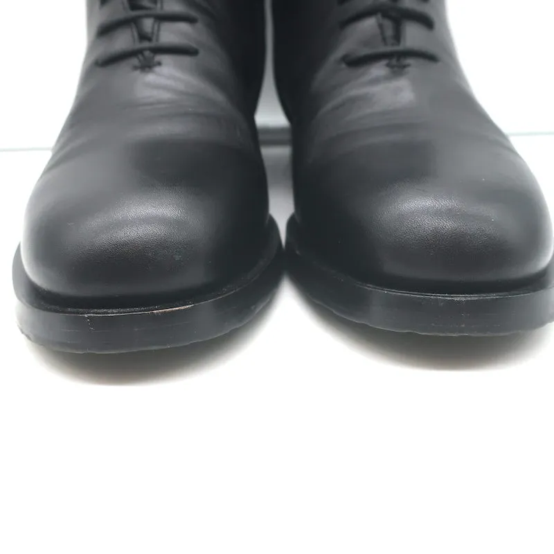Bottes de combat Manolo Blahnik Planigia en cuir noir Taille 38 Bottes plates à la cheville