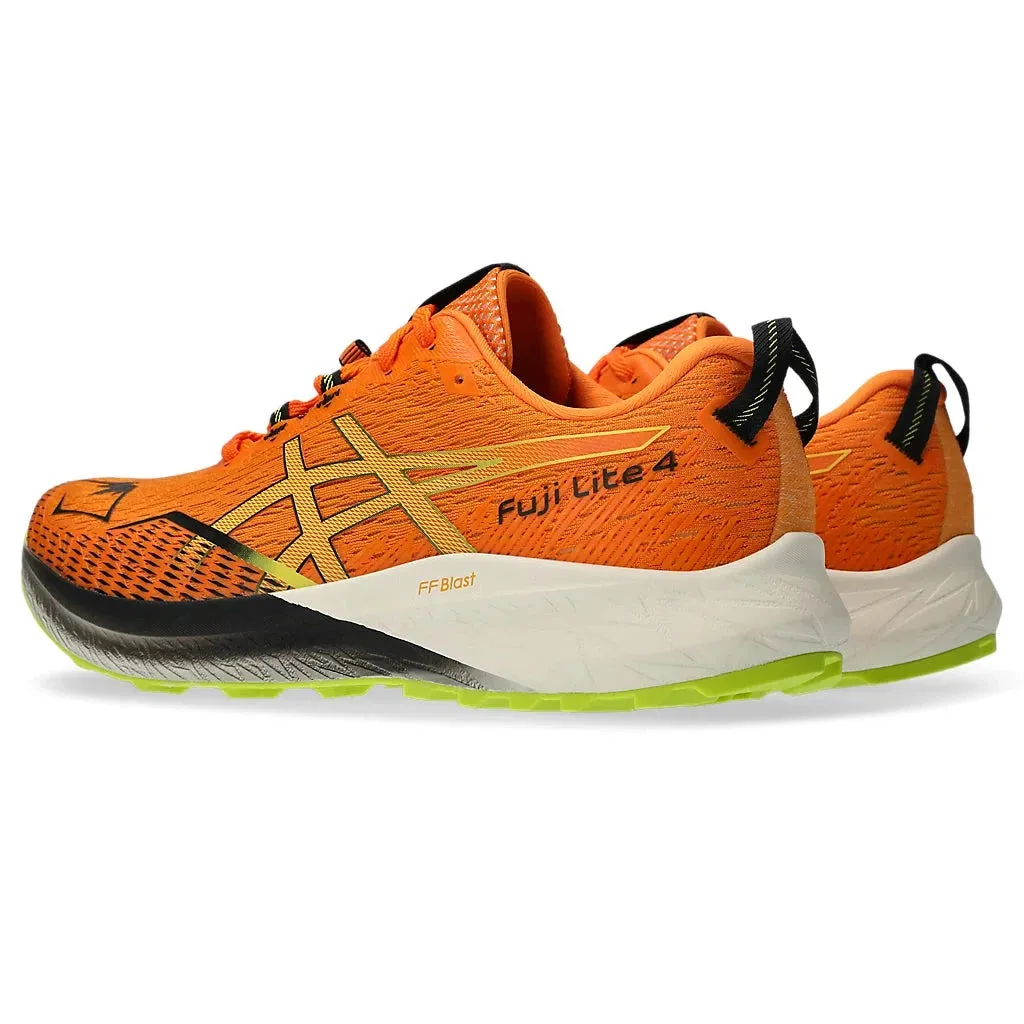 Chaussures Asics Fuji Lite 4 pour Homme Orange Vif/Vert Néon