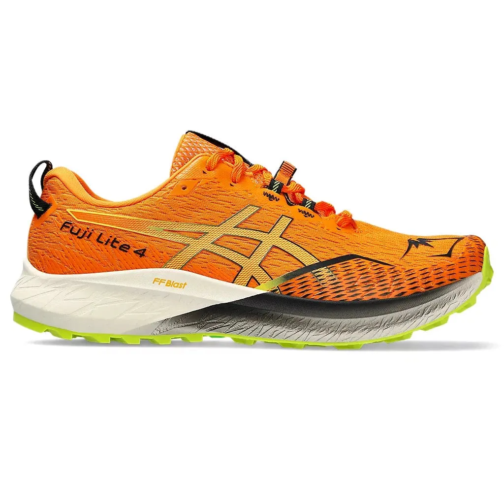 Chaussures Asics Fuji Lite 4 pour Homme Orange Vif/Vert Néon