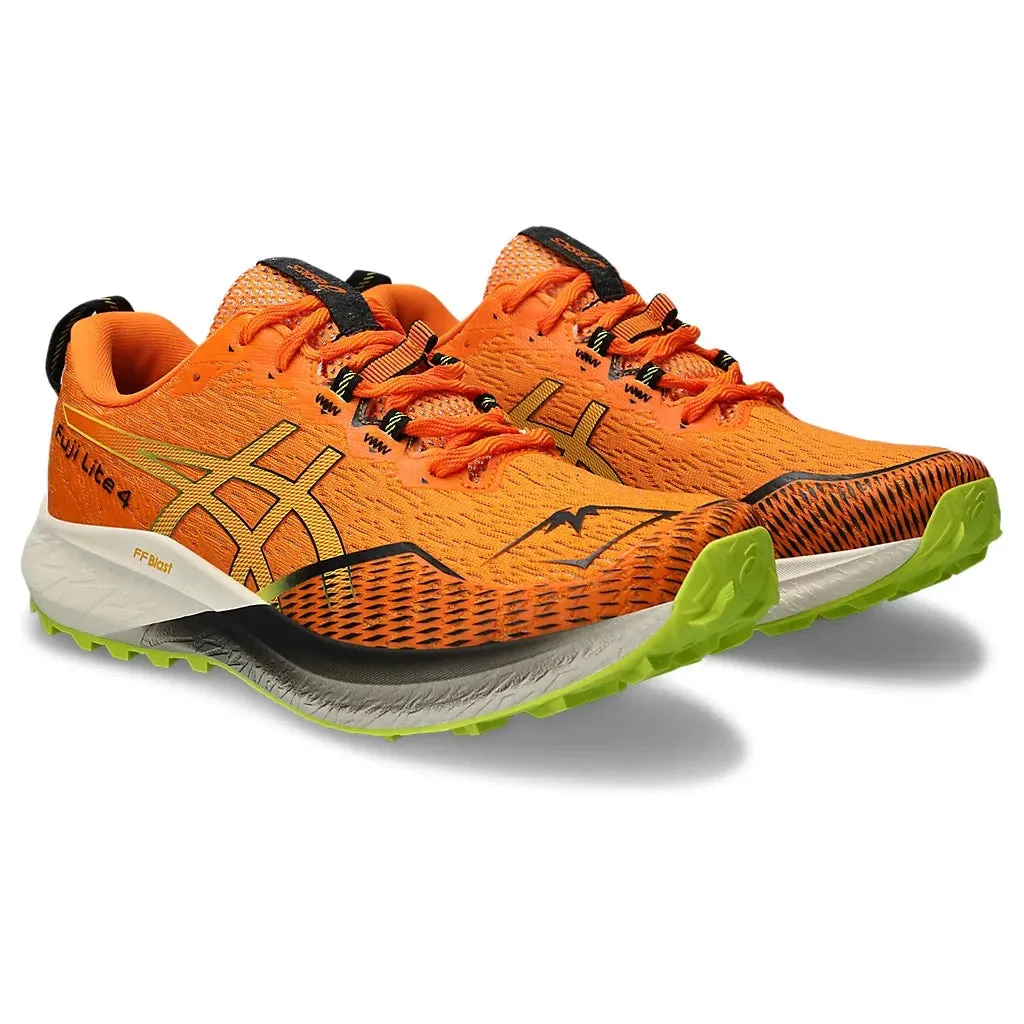 Chaussures Asics Fuji Lite 4 pour Homme Orange Vif/Vert Néon