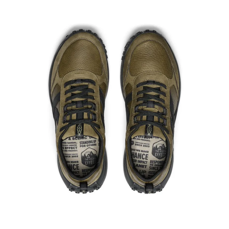 Baskets en cuir KS86 pour homme | Vert olive foncé/Noir