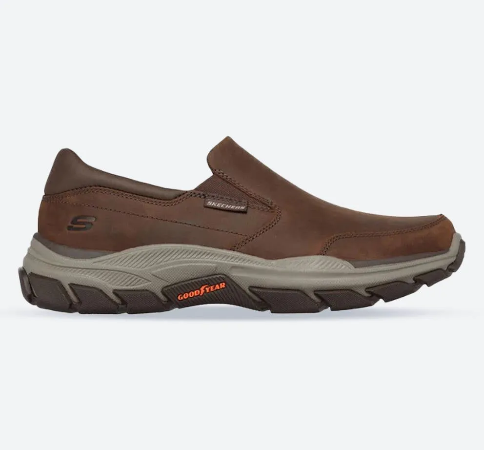 Chaussures de marche Skechers 204480 Respected Calum pour homme à large ajustement - Cacao