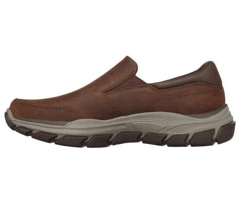 Chaussures de marche Skechers 204480 Respected Calum pour homme à large ajustement - Cacao