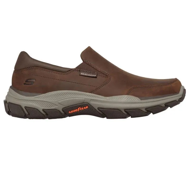 Chaussures de marche Skechers 204480 Respected Calum pour homme à large ajustement - Cacao