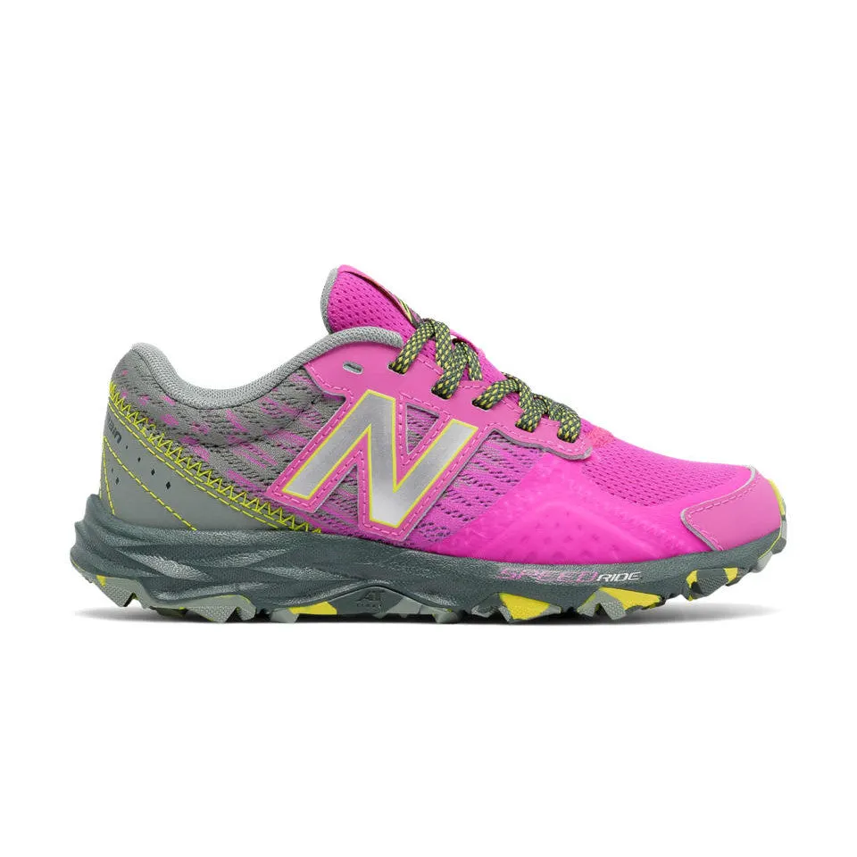 New Balance Rose Fluorescent avec Gris 690v2 Chaussure de Randonnée Large pour Enfants/Adolescents