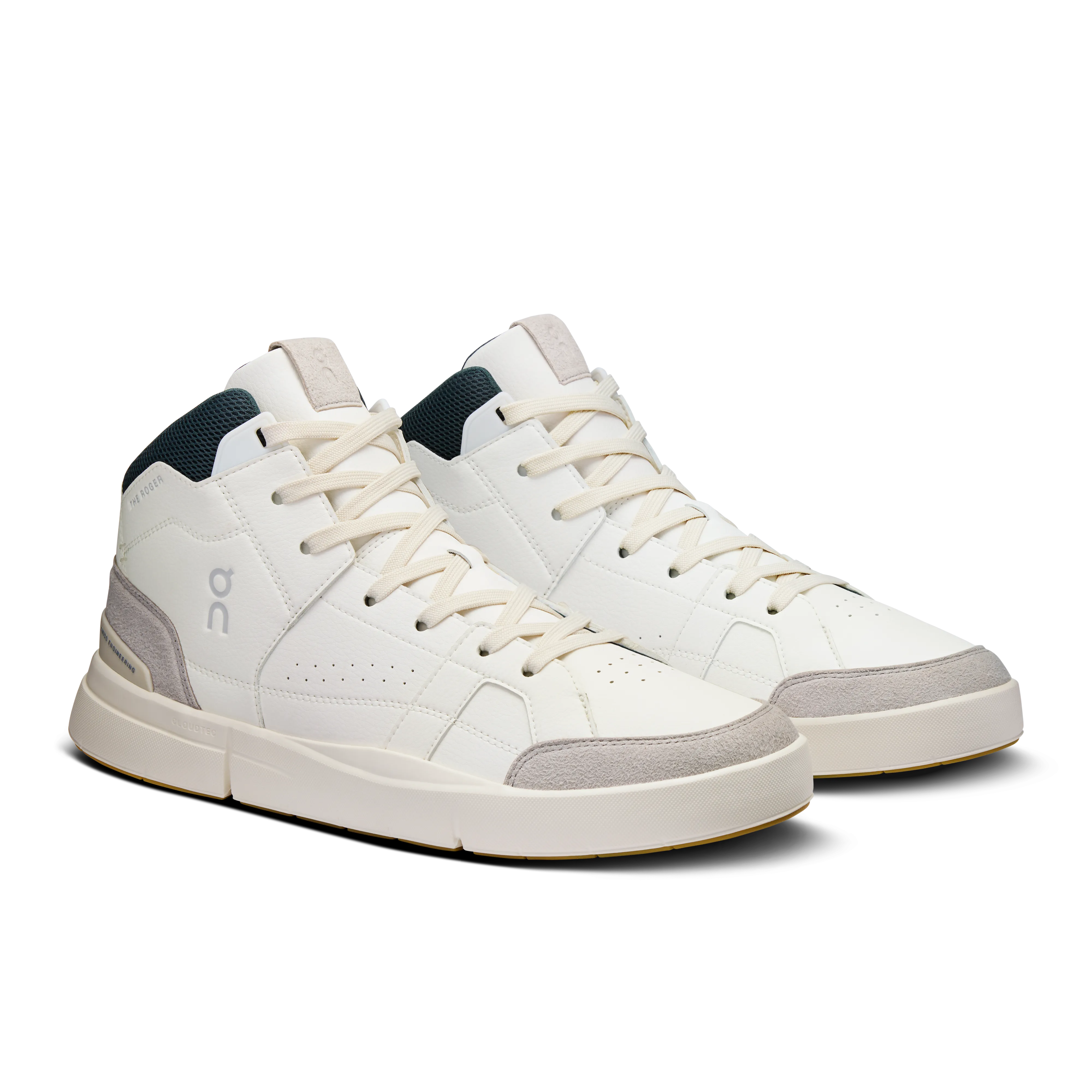 Chaussures On Running The Roger Clubhouse Mid pour Homme - Blanc / Vert Sapin