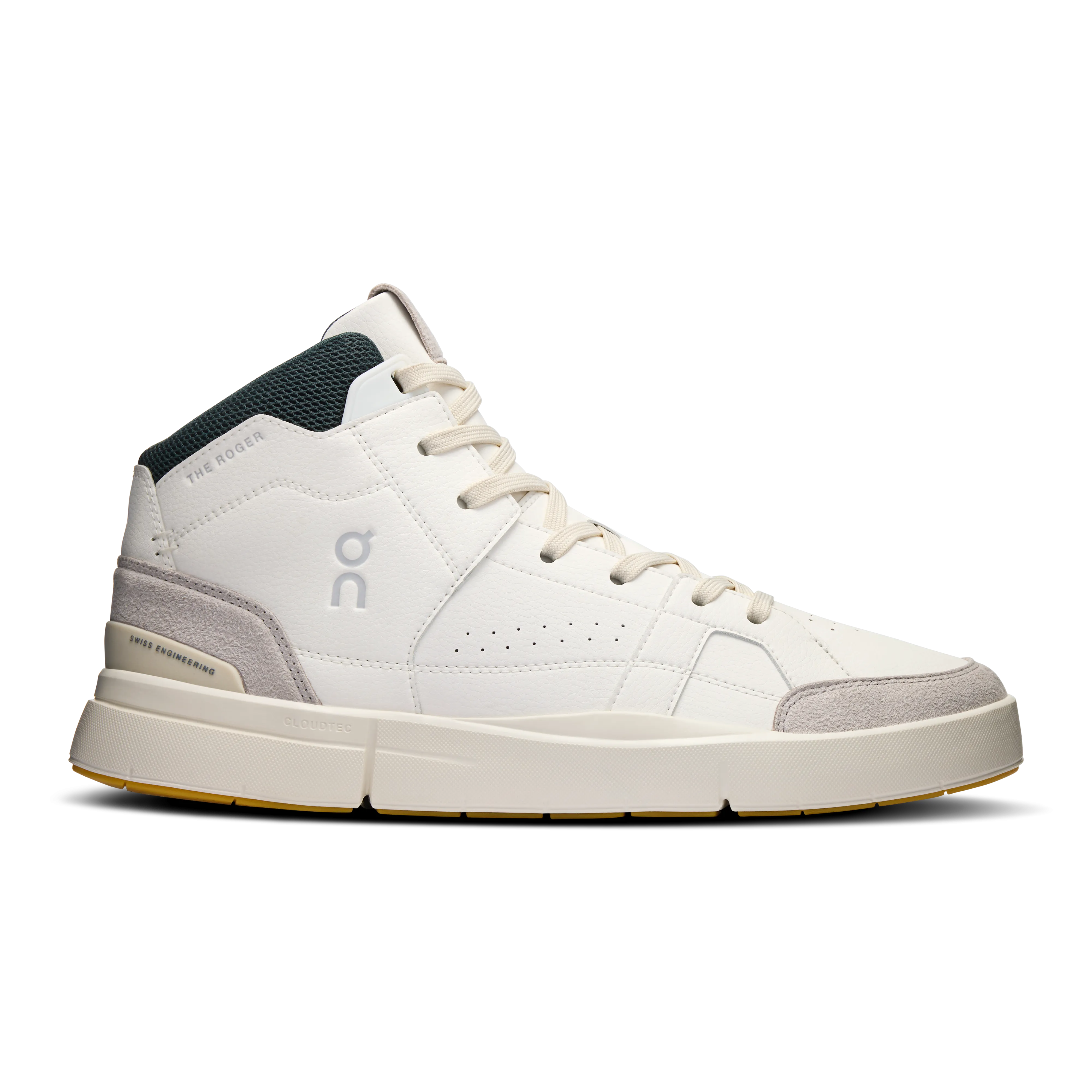 Chaussures On Running The Roger Clubhouse Mid pour Homme - Blanc / Vert Sapin
