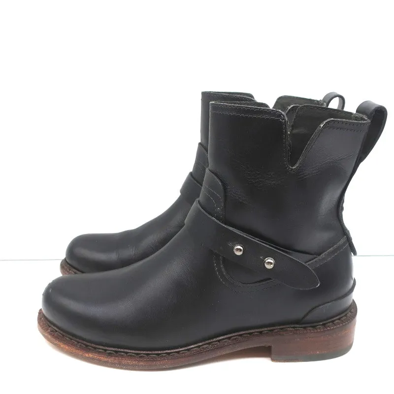 Bottes Moto Rag & Bone Ashford en Cuir Noir Taille 36 Bottes Plates à la Cheville