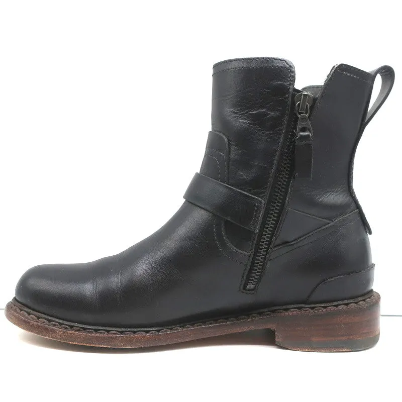 Bottes Moto Rag & Bone Ashford en Cuir Noir Taille 36 Bottes Plates à la Cheville