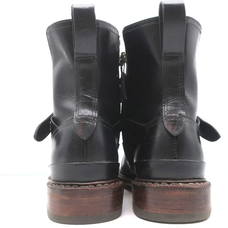 Bottes Moto Rag & Bone Ashford en Cuir Noir Taille 36 Bottes Plates à la Cheville