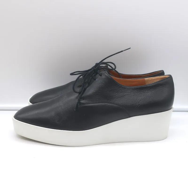 Robert Clergerie Lindsey Plateforme Wedge Oxfords Cuir Noir Taille 41