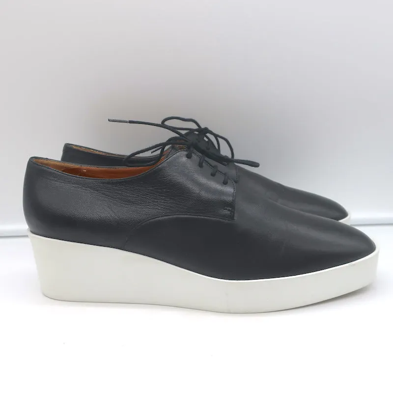 Robert Clergerie Lindsey Plateforme Wedge Oxfords Cuir Noir Taille 41