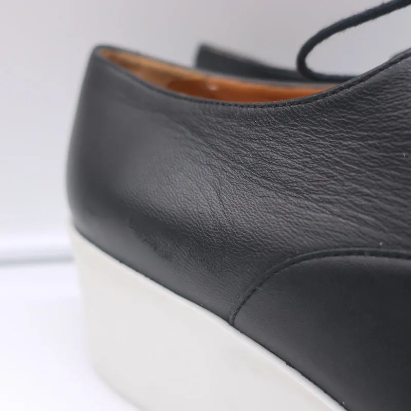 Robert Clergerie Lindsey Plateforme Wedge Oxfords Cuir Noir Taille 41
