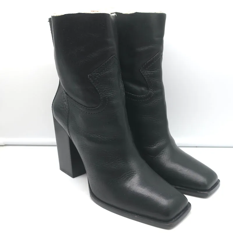 Bottes western cheville coupées Saint Laurent Jodie 105 en cuir noir taille 38.5