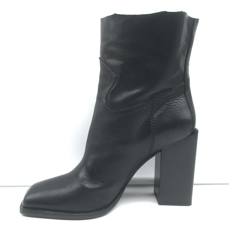 Bottes western cheville coupées Saint Laurent Jodie 105 en cuir noir taille 38.5