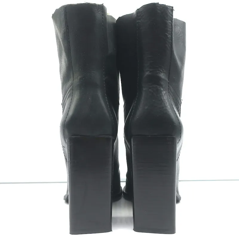 Bottes western cheville coupées Saint Laurent Jodie 105 en cuir noir taille 38.5