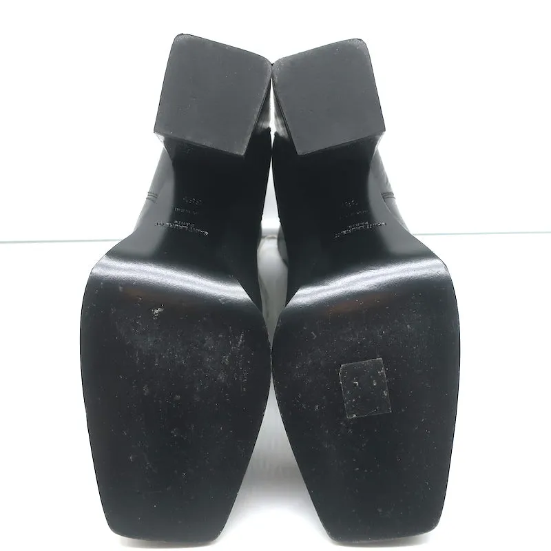 Bottes western cheville coupées Saint Laurent Jodie 105 en cuir noir taille 38.5
