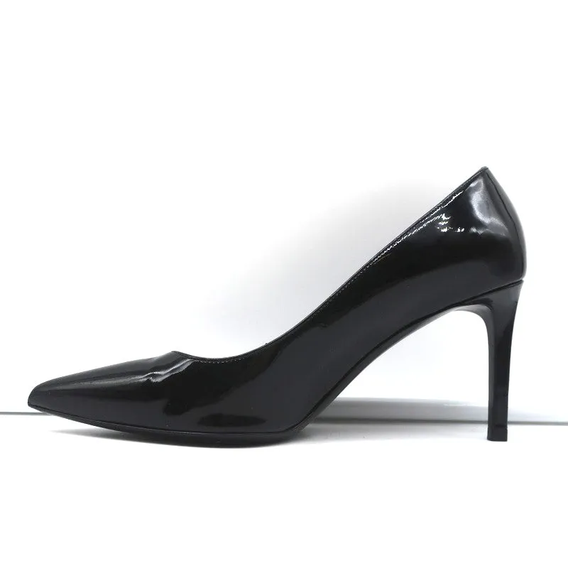 Escarpins Saint Laurent Paris 80 en cuir vernis noir pointure 37.5 à bout pointu et talons