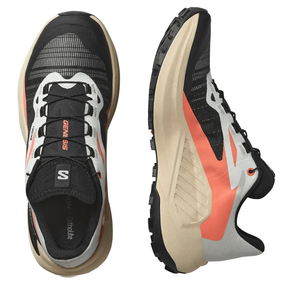 Chaussures de trail Salomon pour femmes Genesis en Fusion Coral/Tender Peach/Noir SS25