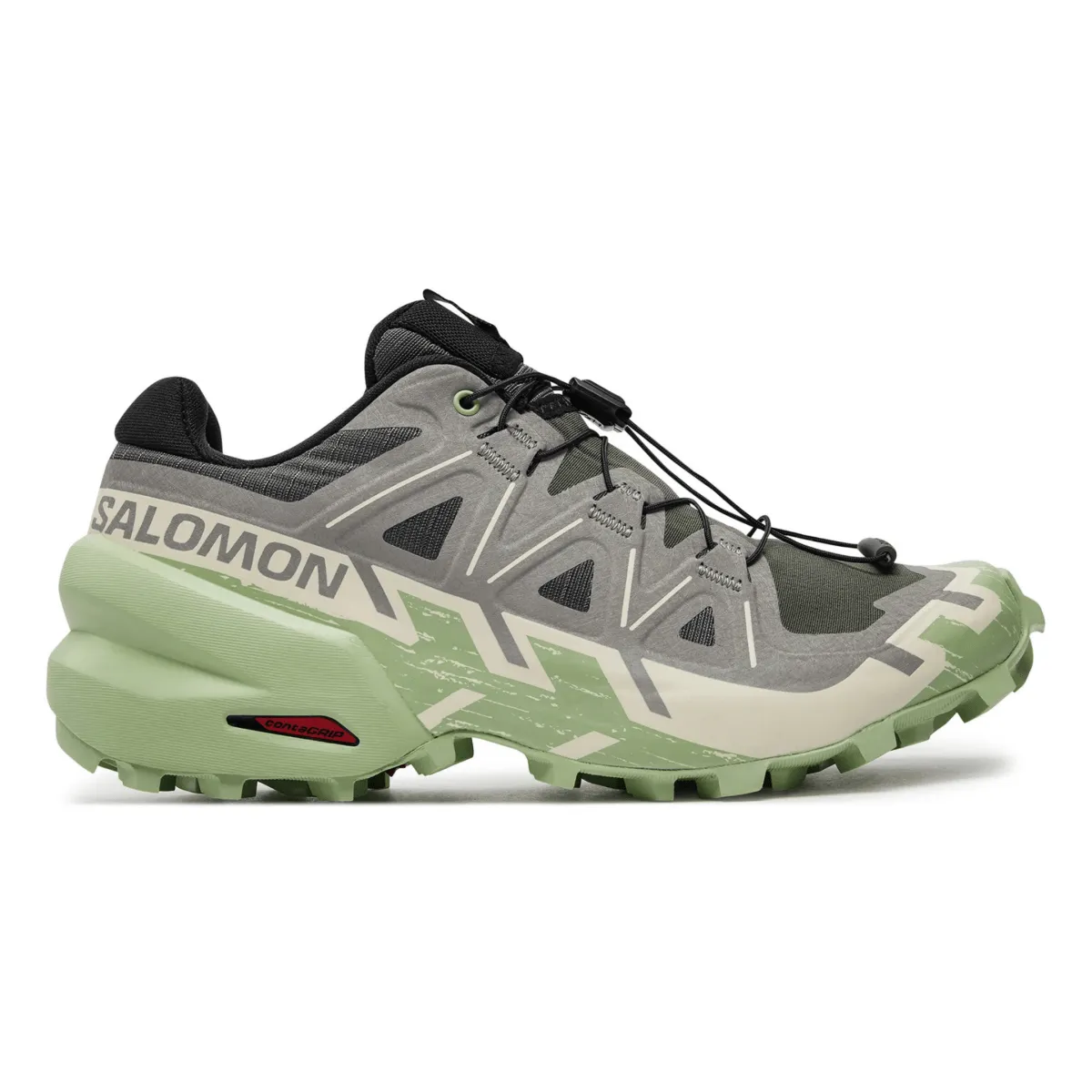 Salomon Femme Speedcross 6 Castlerock/Vanille Glacée/Vert Fumé