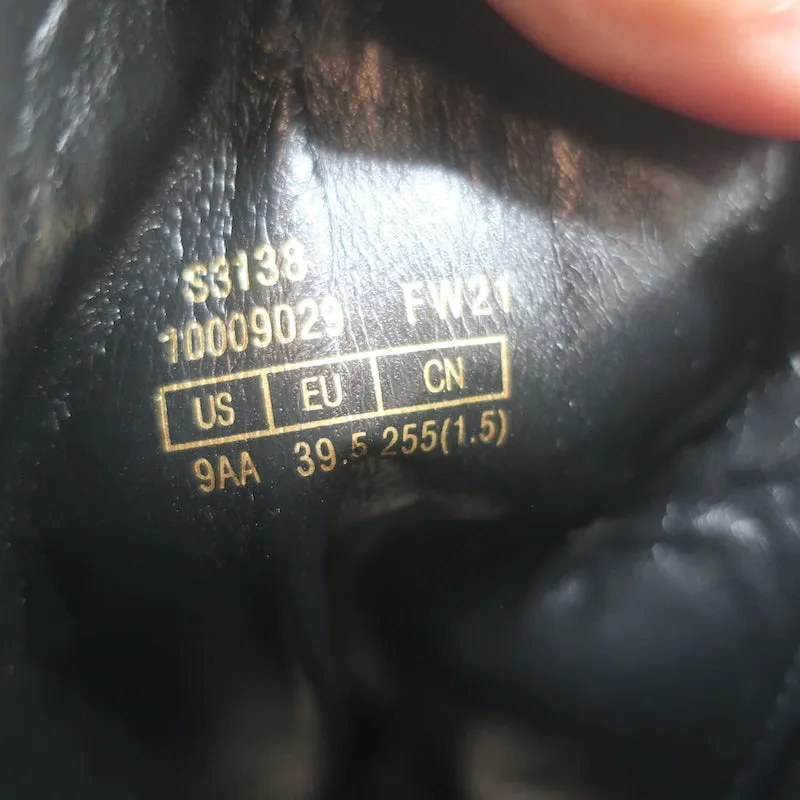 Stuart Weitzman Bottes de combat plates à ornements perlés Sondra en cuir noir Taille 9